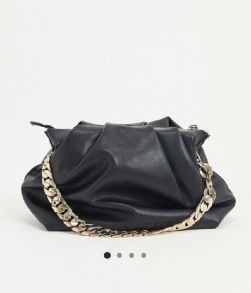 EUC Mango Black Purse with Gold Chain Strap ASOS $67